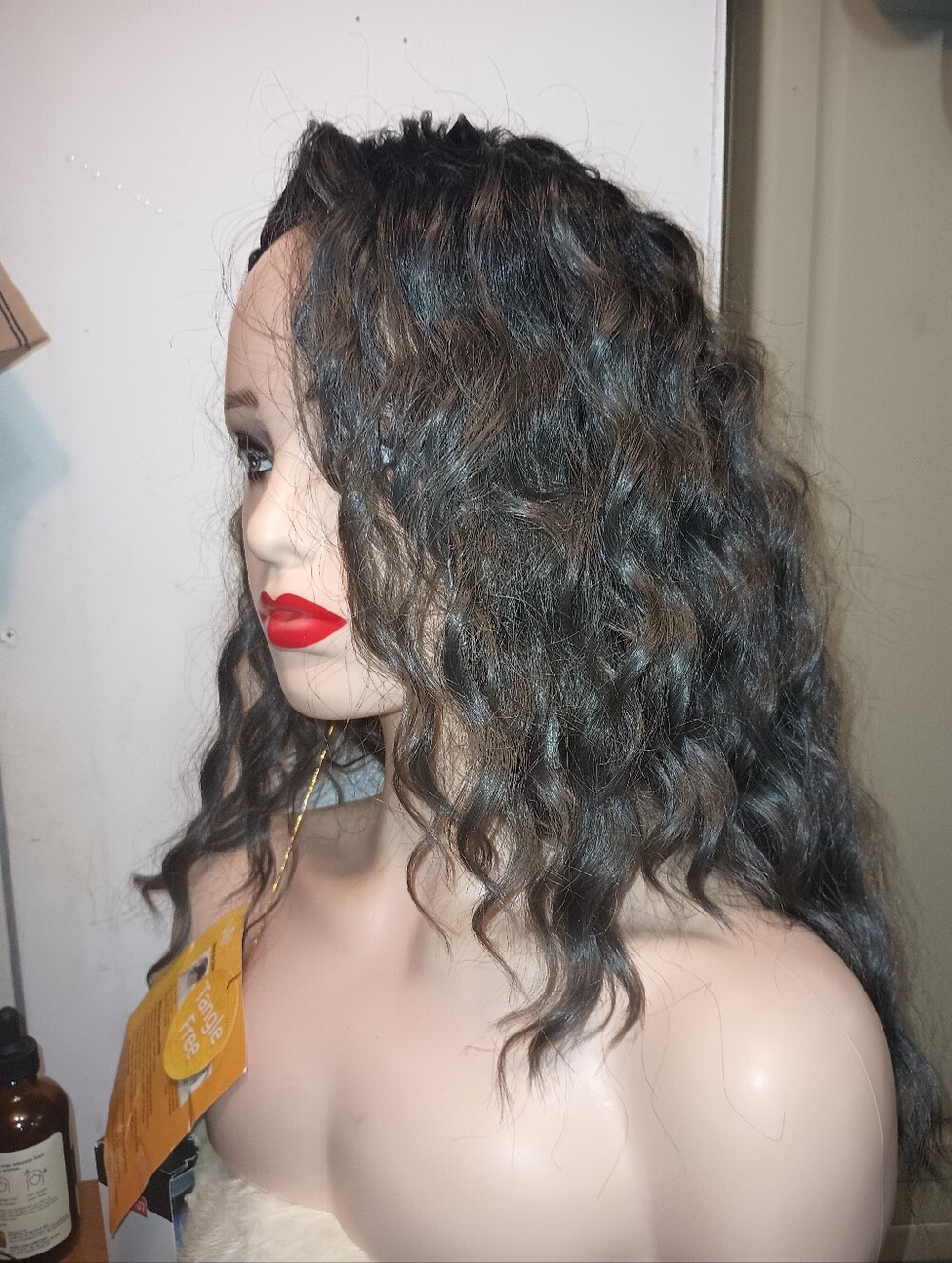 Wavy Dark HALf Wig Women's Wig - Natural-Look Hairpiece